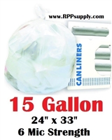 15 Gallon Garbage Bags Can Liners 15 GAL Trash Bags