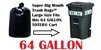 64 Gallon Trash Bags 64 GAL Garbage Bags Can Liners