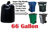 66 Gallon Trash Bags Super Big Mouth Trash Bags Large Industrial 66 GAL Garbage Bags Can Liners