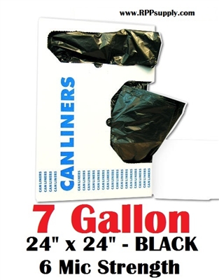 7 Gallon Garbage Bags Can Liners 7 GAL Trash Bags BLACK