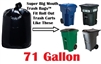 71 Gallon Trash Bags Super Big Mouth Trash Bags Large Industrial 71 GAL Garbage Bags Can Liners