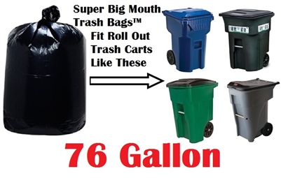 76 Gallon Trash Bags Super Big Mouth Trash Bags Large Industrial 76 GAL Garbage Bags Can Liners