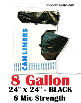 8 Gallon Garbage Bags Can Liners 8 GAL Trash Bags Black