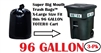 96 Gallon Trash Bags Super Big Mouth Trash Bags X-Large Industrial 96 GAL Garbage Bags XL Can Liners Extra Large