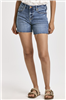 Dear John Julian Monocloud blue denim shorts with 4.5" inseam and frayed hem.