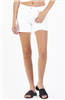 Women's Dear John Julian white denim shorts with 5" inseam and frayed hem .