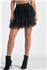 Women's black mini tulle skirt