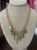 Women's 18 inch gold chain necklace with multiple crosses.