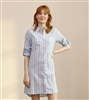 Hatley Cara Button Front Shirt Dress in Blue Stripes