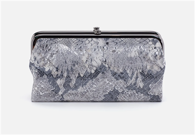 Women's vintage leather clutch wallet in enchanted floral and magnetic closure