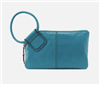 Women's HOBO Sable Clutch handbag in biscayne blue polished leather.