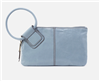 Women's HOBO Sable Clutch handbag in cornflower blue polished leather.