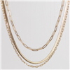 Women's 16 inch gold triple layer chain necklace with 2" extender.