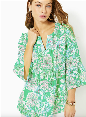 Lilly Pulitzer Hollie Linen Tunic Top Blossom Views Print