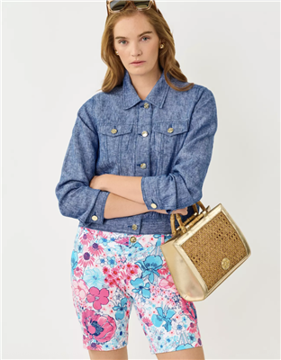 Lilly Pulitzer Seaspray Linen Jacket Starlight Navy
