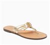 Women's Lilly Pulitzer metallic gold Leather flat slip on sandal.