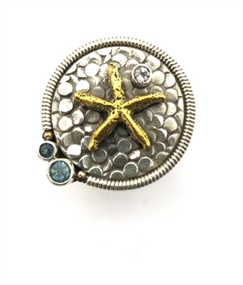 Ladies Sterling Silver ring with Bronze Starfish from Mars & Valentine