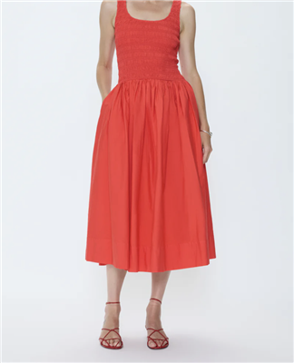 Pistola Alessia Smocked Drop Waist Dress Maraschino