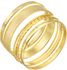 Women's five piece gold bangle braces set.