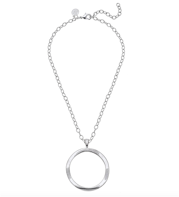 Ladies handcast short Silver CircleNecklace