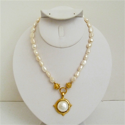 Oval Cotton Pearl Necklace from Susan Shaw