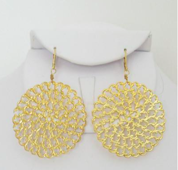 Large Gold Filigree Earrings from Susan Shaw