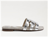 Sam  Edelman Silver  Leather Slide Sandal