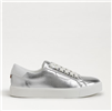 Sam Edelman Ethyl Silver Leather Lace Up Sneakers.