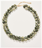 Women's 18 inch natural jasper stone bead necklace.