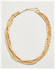 Women's 17 inch 3 wood and metal bead strands necklace.