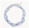 Ladies 18 inch blue chalcedony necklace.