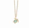 Women's gold 18 inch sea turtle necklace.