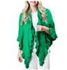 Ladies cotton ruffle wrap in kelly green.