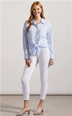 Tribal Jeans Audrey pull on ankle jeggings in white.
