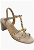 Vaneli Midge Sandal Ecru Nappa Leather Sandal with Gold Studs