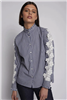 Womens Diana Blue and White Button Front Shirt from Vilagallo.