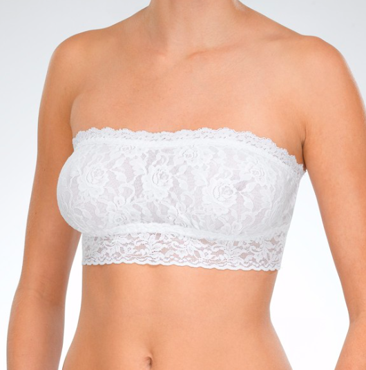 Hanky Panky Signature Lace Lined Bandeau Bralette sizes Small to Large -  White