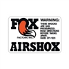 Fox Airshox Late with tail decal sticker set of 4