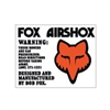 Fox Airshox Early with head decal sticker set