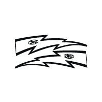 JT Racing Lightning Bolt - 6inch White Black