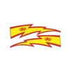 JT Racing Lightning Bolt - 6inch Yellow Red