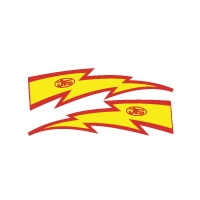 JT Racing Lightning Bolt - 6inch Yellow Red