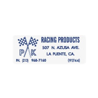 PK Racing Address Decal