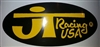 JT Racing oval decal sticker black / yellow