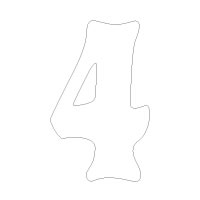 Pro-Edge Motocross Number Sticker White #4