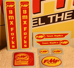 FMF BMX Team Replica frame sticker decal kit