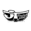 JT Racing Black White Large Zoom Helmet Decal