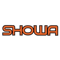 Showa Fork neon orange die cut decal sticker set black outline
