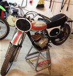 1974 Yamaha YZ80 A  background ovals - Black