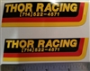 Thor Racing swingarm yellow / red decal sticker set